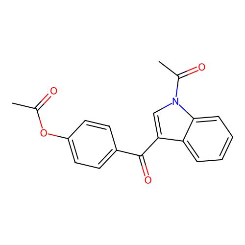 1H-Indole, 1-acetyl-3-(4-(acetyloxy)benzoyl)- structure