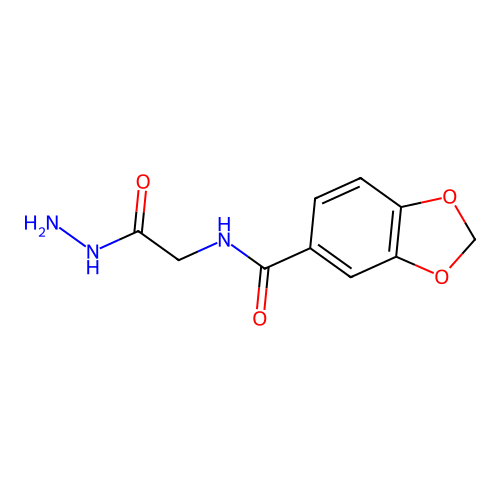 Benzo[1,3]dioxole-5-carboxylic acid hydrazinocarbonylmethyl-amide structure