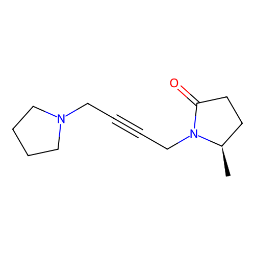 2-Pyrrolidinone, 5-methyl-1-[4-(1-pyrrolidinyl)-2-butynyl]-, (R)- structure