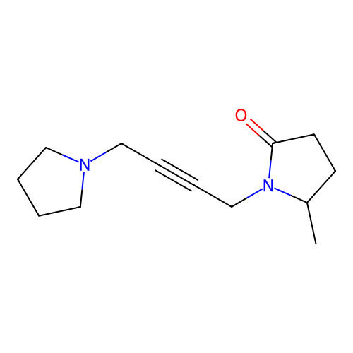 2-Pyrrolidinone, 5-methyl-1-(4-(1-pyrrolidinyl)-2-butynyl)-, (+-)- structure