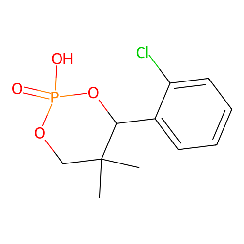 (4S)-4-(2-chlorophenyl)-2-hydroxy-5,5-dimethyl-1,3,2lambda-dioxaphosphinan-2-one structure