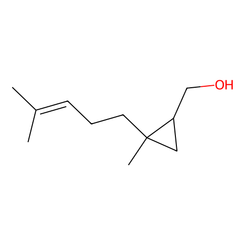 [2-Methyl-2-(4-methyl-3-pentenyl)cyclopropyl]methanol structure