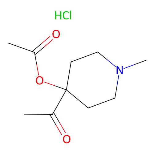 Ethanone, 1-(4-(acetyloxy)-1-methyl-4-piperidinyl)-, hydrochloride structure