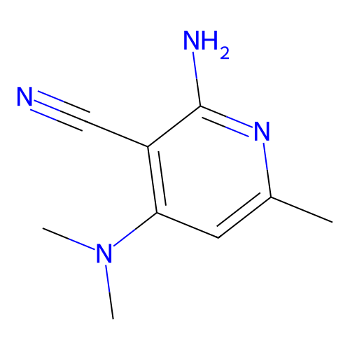 3-Pyridinecarbonitrile, 2-amino-4-(dimethylamino)-6-methyl- structure