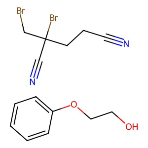 1,2-Dibromo-2,4-dicyanobutane-2-phenoxyethanol mixt. structure