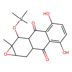 Anthra(2,3-b)oxirene-3,8-dione, 1a,2,2a,8a,9,9a-hexahydro-4,7-dihydroxy-1a-methyl-2-((trimethylsilyl)oxy)-, (1aalpha,2a,2abeta,8abeta,9aalpha)- structure