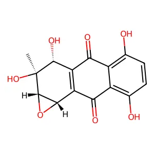(1aS,2S,3R,9bS)-2,3,4,9-tetrahydroxy-2-methyl-3,9b-dihydro-1aH-anthra[1,2-b]oxirene-5,8-dione structure