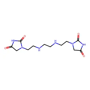 1,1'-[Ethane-1,2-diylbis(iminoethane-2,1-diyl)]bisimidazolidine-2,4-dione structure