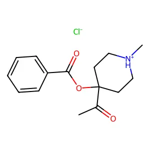 Ethanone, 1-(4-(benzoyloxy)-1-methyl-4-piperidinyl)-, hydrochloride structure