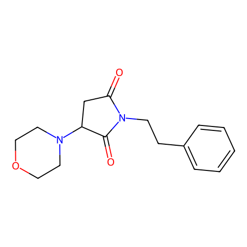 2,5-Pyrrolidinedione, 3-(4-morpholinyl)-1-(2-phenylethyl)- structure