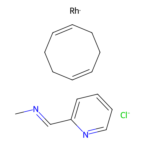 Cyclooctadiene-(2-pyridinalmethylimine)rhodamine I structure