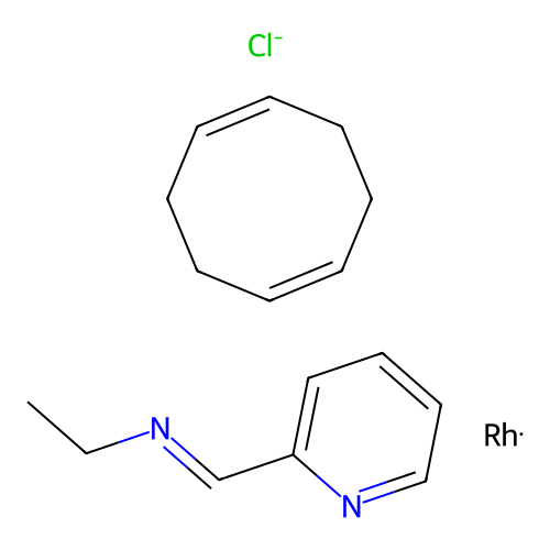 Cyclooctadiene-(2-pyridinalethylimine)rhodamine I structure