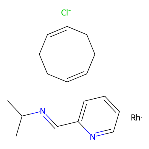 Cyclooctadiene-(2-pyridinalisopropylimine)rhodamine I structure