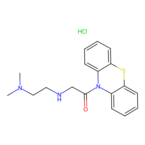 Phenothiazine, 10-(N-(2-(dimethylamino)ethyl)glycyl)-, hydrochloride structure