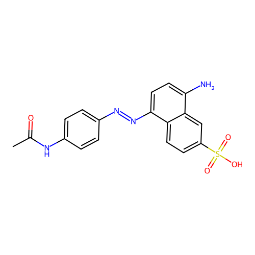5-[(4-Acetamidophenyl)diazenyl]-8-aminonaphthalene-2-sulfonic acid structure