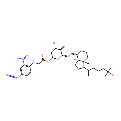 1,25-dihydroxyvitamin D3-3-(N-(4-azido-2-nitrophenyl)glycinate) structure