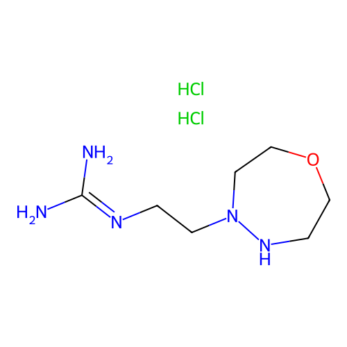 Guanidine, (2-(tetrahydro-1,4,5-oxadiazepin-4(5H)-yl)ethyl)-, dihydrochloride structure