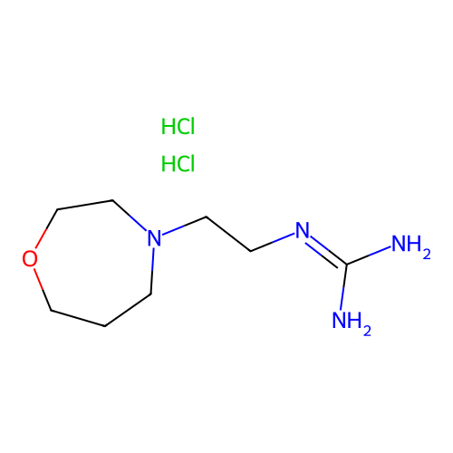 Guanidine, (2-(tetrahydro-1,4-oxazepin-4(5H)-yl)ethyl)-, dihydrochloride structure