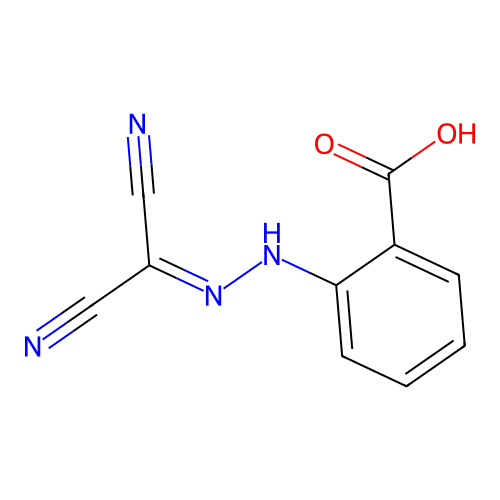 2-[2-(Dicyanomethylene)hydrazino]benzoic acid structure