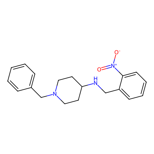 1-benzyl-N-[(2-nitrophenyl)methyl]piperidin-4-amine structure