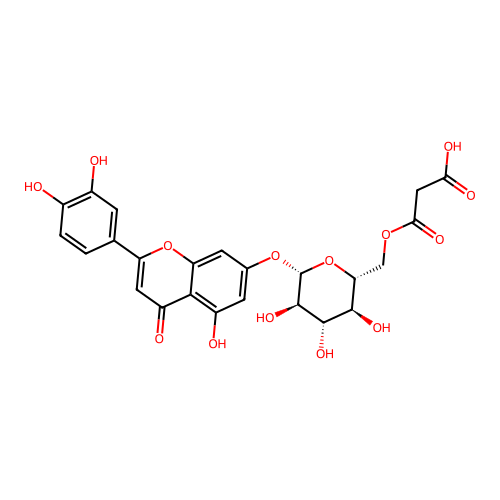 Luteolin 7-O-malonylglucoside structure