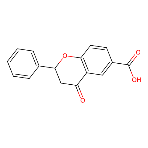 2H-1-Benzopyran-6-carboxylic acid, 3,4-dihydro-4-oxo-2-phenyl- structure