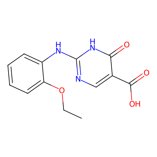 5-Pyrimidinecarboxylic acid, 1,4-dihydro-2-((2-ethoxyphenyl)amino)-4-oxo- structure