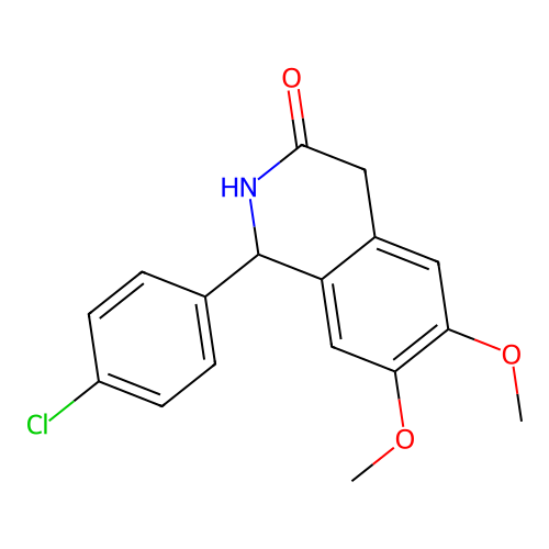 1-(4-chlorophenyl)-6,7-dimethoxy-1,4-dihydro-3(2H)-isoquinolinone structure