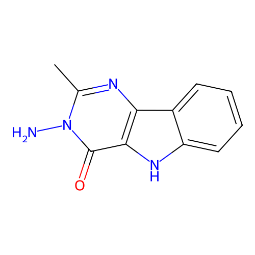 3-amino-2-methyl-3,5-dihydro-4H-pyrimido[5,4-b]indol-4-one structure