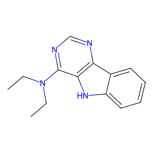 N,N-diethyl-5H-pyrimido[5,4-b]indol-4-amine structure