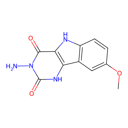 3-amino-8-methoxy-1H-pyrimido[5,4-b]indole-2,4(3H,5H)-dione structure