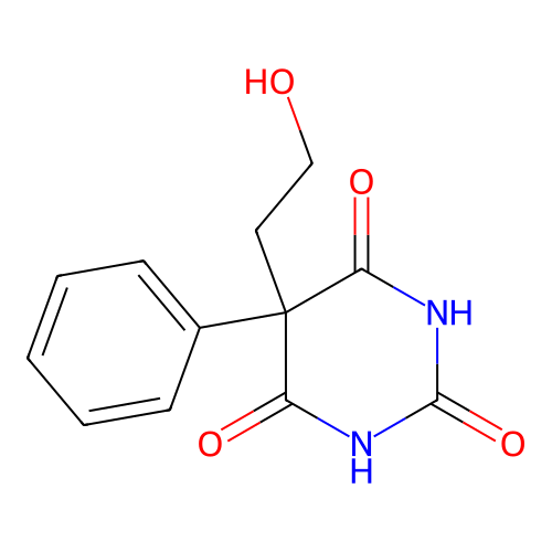 2,4,6(1H,3H,5H)-Pyrimidinetrione, 5-(2-hydroxyethyl)-5-phenyl- structure