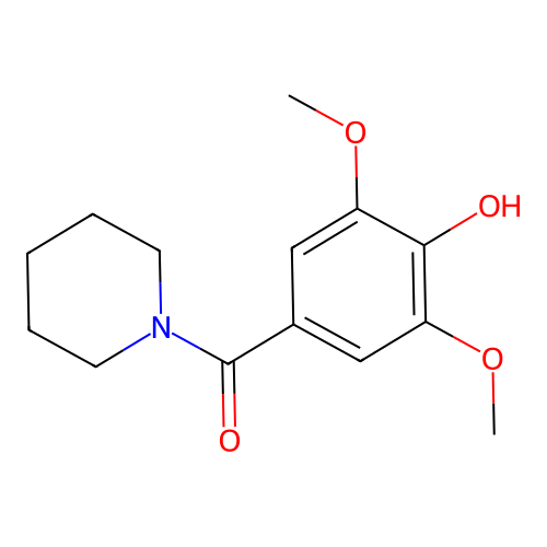 Piperidine, 1-(3,5-dimethoxy-4-hydroxybenzoyl)- structure