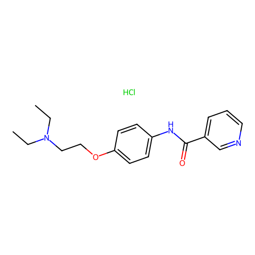 3-Pyridinecarboxamide, N-(4-(2-(diethylamino)ethoxy)phenyl)-, monohydrochloride structure