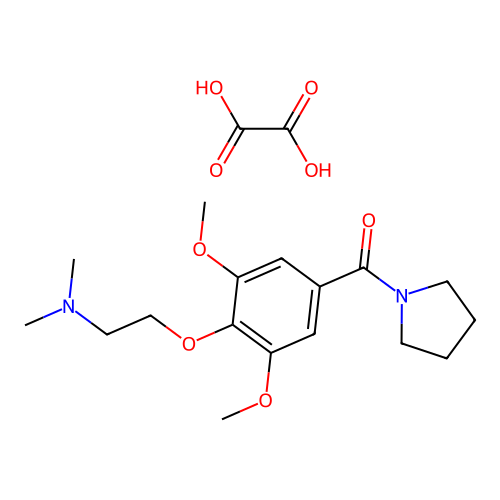 N-(3,5-Dimethoxy-4-(2-(dimethylamino)ethoxy)benzoyl)pyrrolidine hydrogen oxalate structure