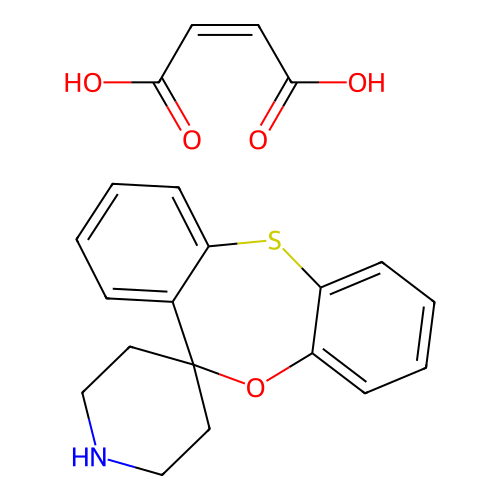 Spiro(11H-dibenz(b,e)(1,4)oxathiepin-11,4'-piperidine), (Z)-2-butenedioate (1:1) structure