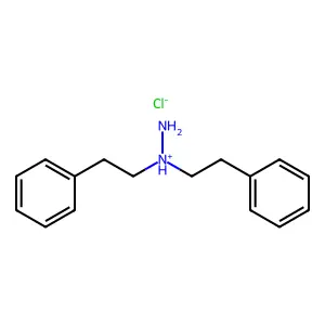 1,1-Bis(2-phenylethyl)hydrazine--hydrogen chloride (1/1) structure