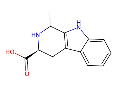2,3,4,9-Tetrahydro-1-methyl-1H-pyrido(3,4-B)indole-3-carboxylic acid, trans-(-)- structure