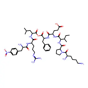 Lysyl-prolyl-isoleucyl-glutamyl-phenylalanyl-4-nitrophenylalanyl-arginyl-leucine structure