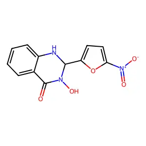 4-Quinazolinol, 1,2-dihydro-2-(5-nitrofuryl)-, 3-oxide structure