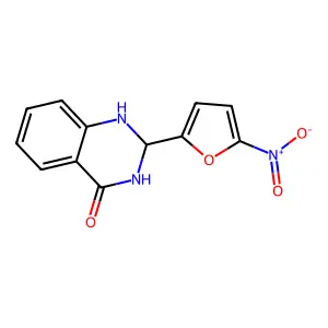 2,3-Dihydro-2-(5-nitro-2-furyl)-4(1H)-quinazolinone structure
