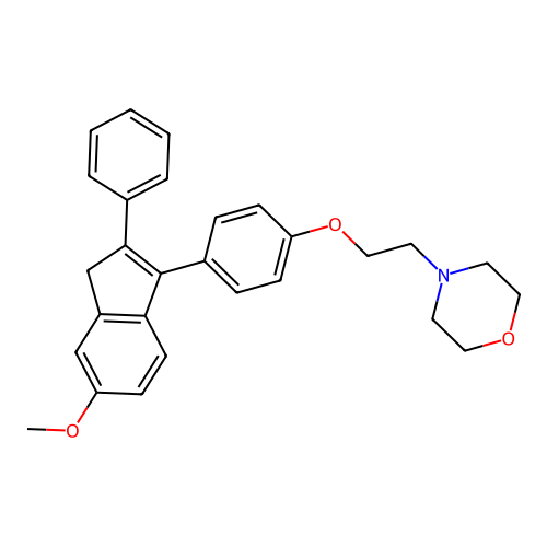 Morpholine, 4-(2-(p-(6-methoxy-2-phenyl-3-indenyl)phenoxy)ethyl)- structure