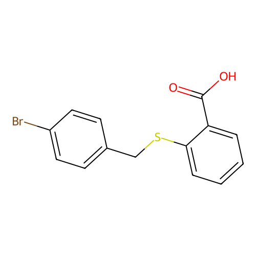 2-{[(4-Bromophenyl)methyl]sulfanyl}benzoic acid structure