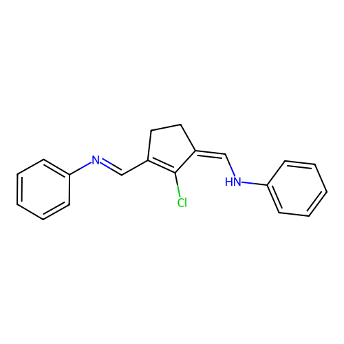 N-((2-Chloro-3-((phenylimino)methyl)cyclopent-2-en-1-ylidene)methyl)aniline structure