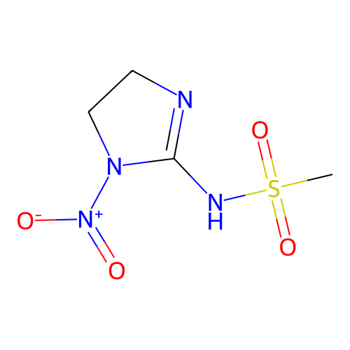 N-(1-nitro-4,5-dihydroimidazol-2-yl)methanesulfonamide structure