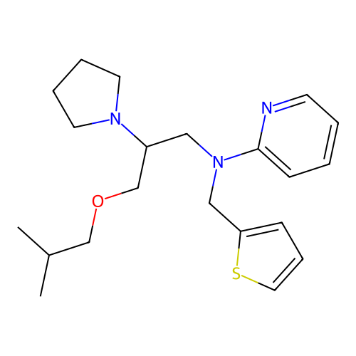 3-Isobutoxy-2-pyrrolidino-N-(2-pyridyl)-N-thienylpropylamine structure