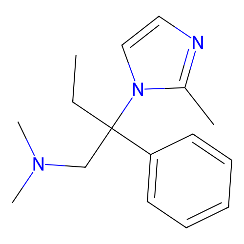 N,N-Dimethyl-2-(2-methyl-1H-imidazol-1-yl)-2-phenylbutan-1-amine structure