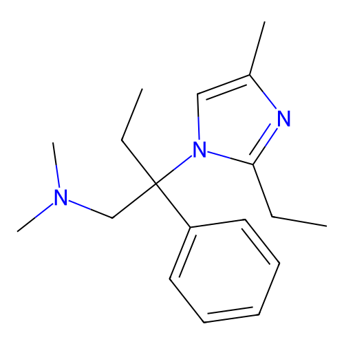 2-(2-Ethyl-4-methyl-1H-imidazol-1-yl)-N,N-dimethyl-2-phenylbutan-1-amine structure
