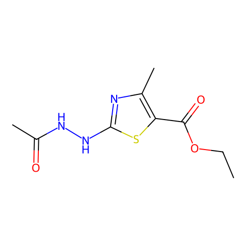 Ethyl 2-(2-acetylhydrazino)-4-methyl-1,3-thiazole-5-carboxylate structure