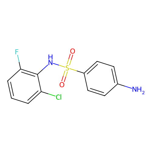 4-amino-N-(2-chloro-6-fluorophenyl)benzenesulfonamide structure
